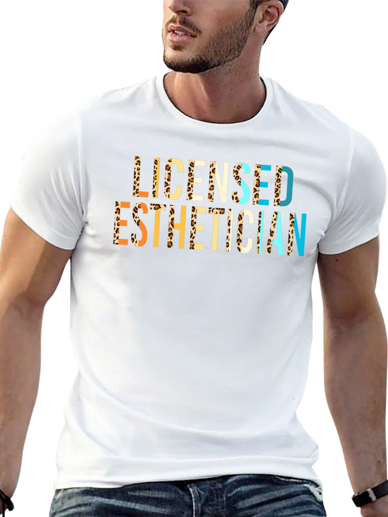 Licensed Esthetician Leopard Print T-Shirt