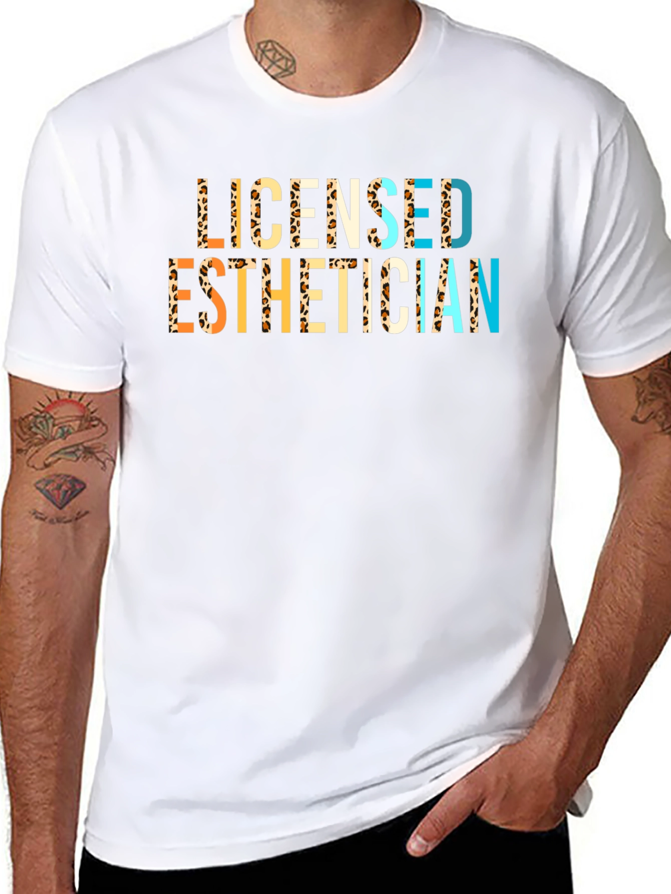 Licensed Esthetician Leopard Print T-Shirt