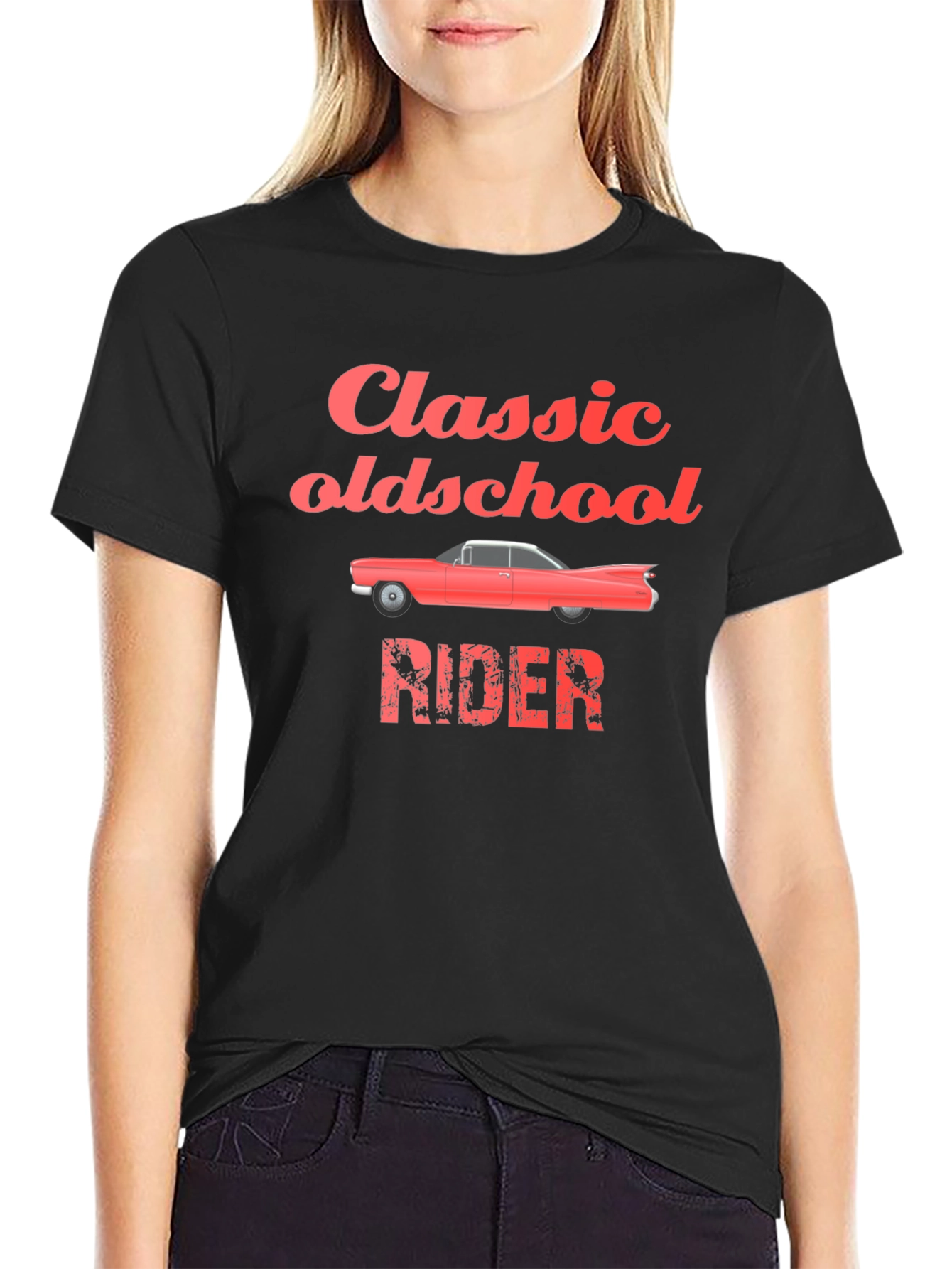 Classic Oldschool Rider Black T-Shirt