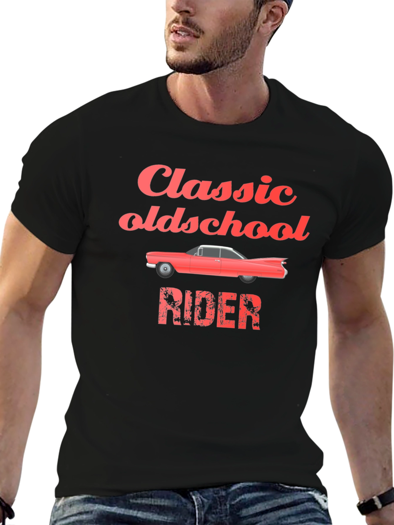 Classic Oldschool Rider Black T-Shirt