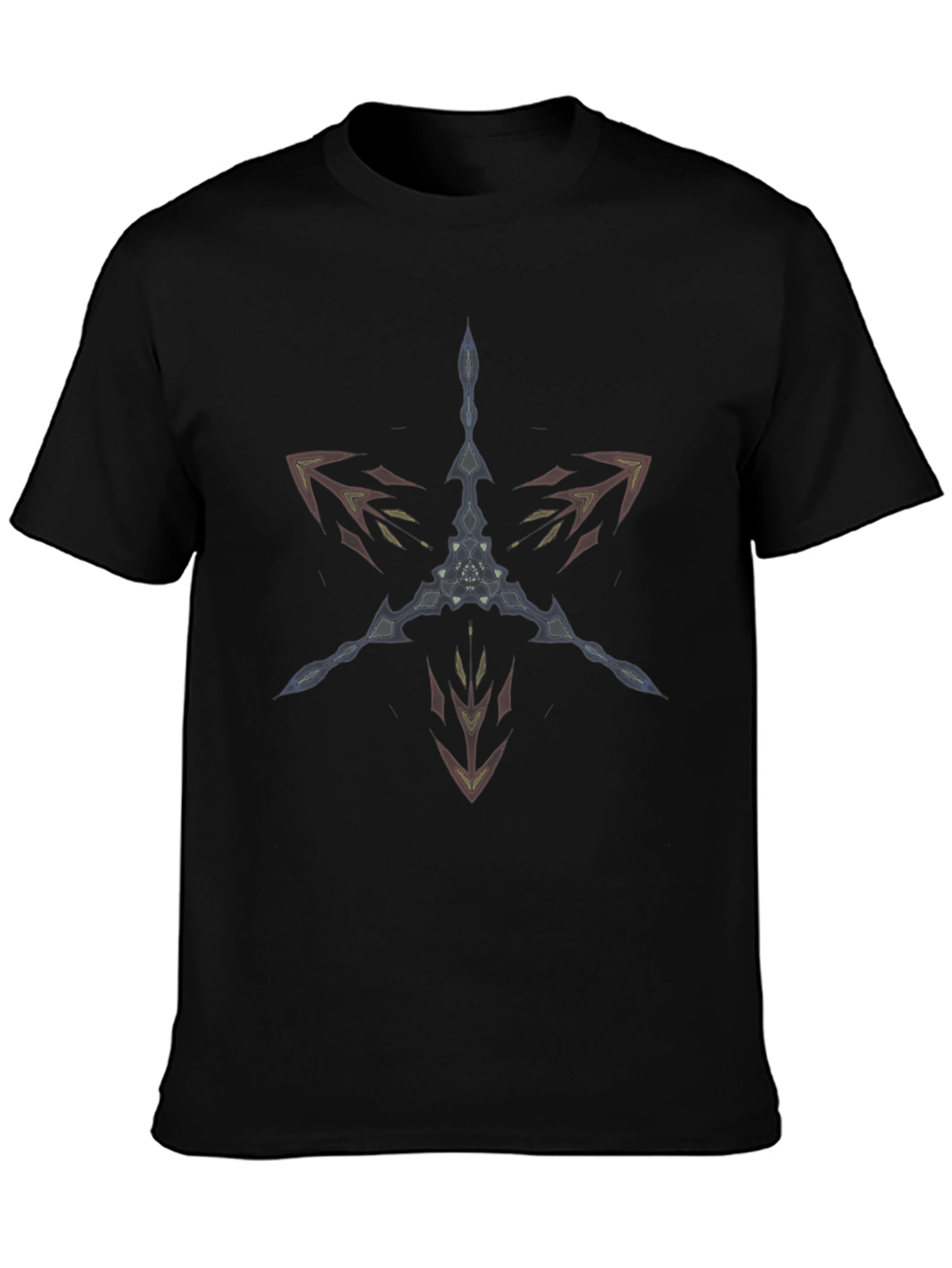 Abstract Arrow Star Black T-Shirt