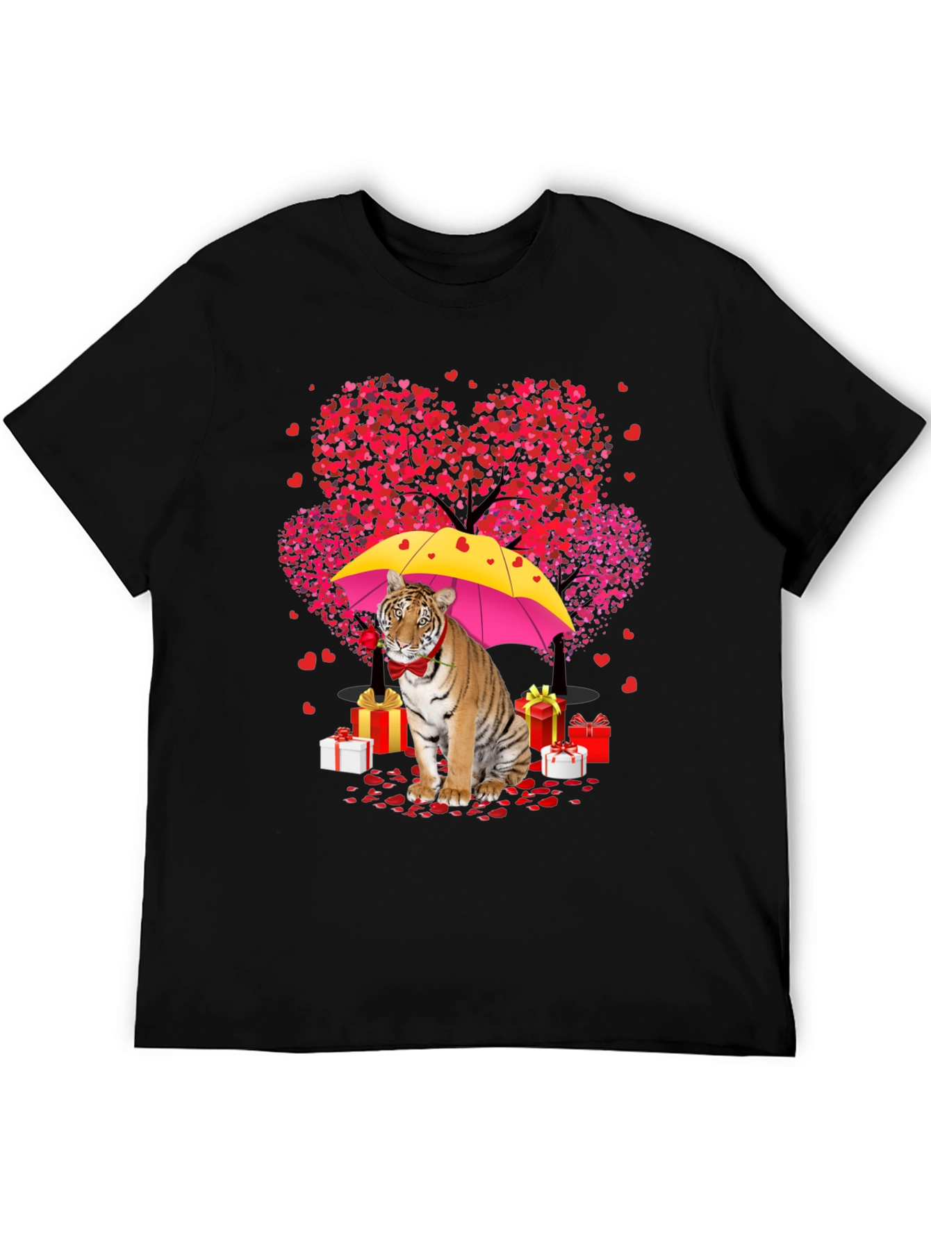 Tiger Valentines Day T-Shirt: Heart Tree & Gifts