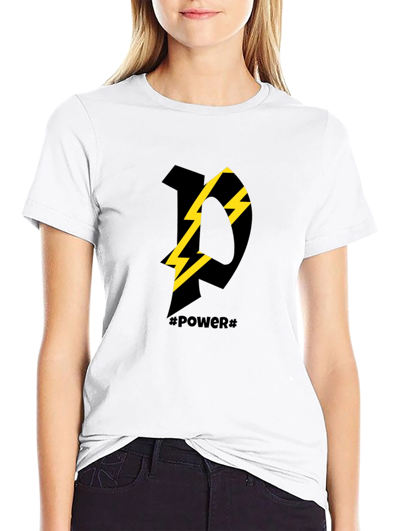 Power Graphic Tee - Modern Black T-Shirt
