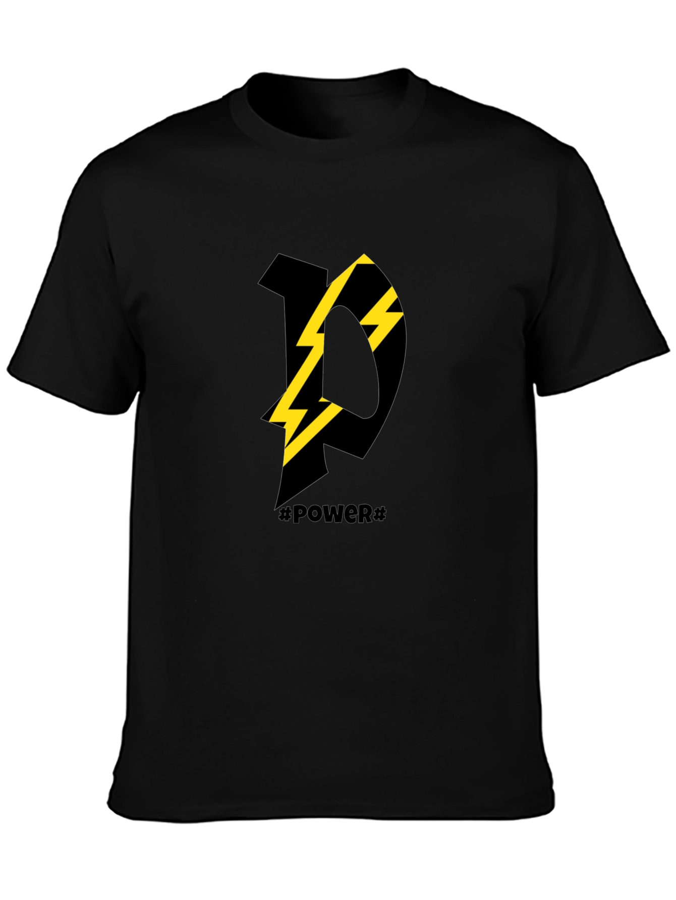 Power Graphic Tee - Modern Black T-Shirt