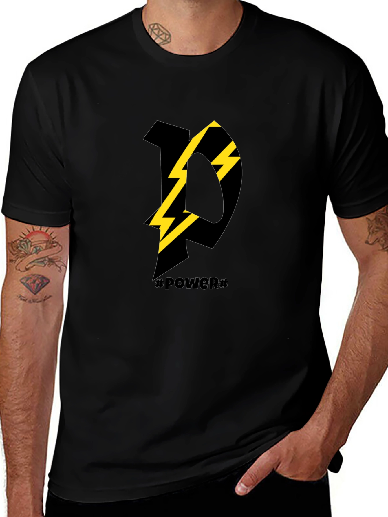 Power Graphic Tee - Modern Black T-Shirt
