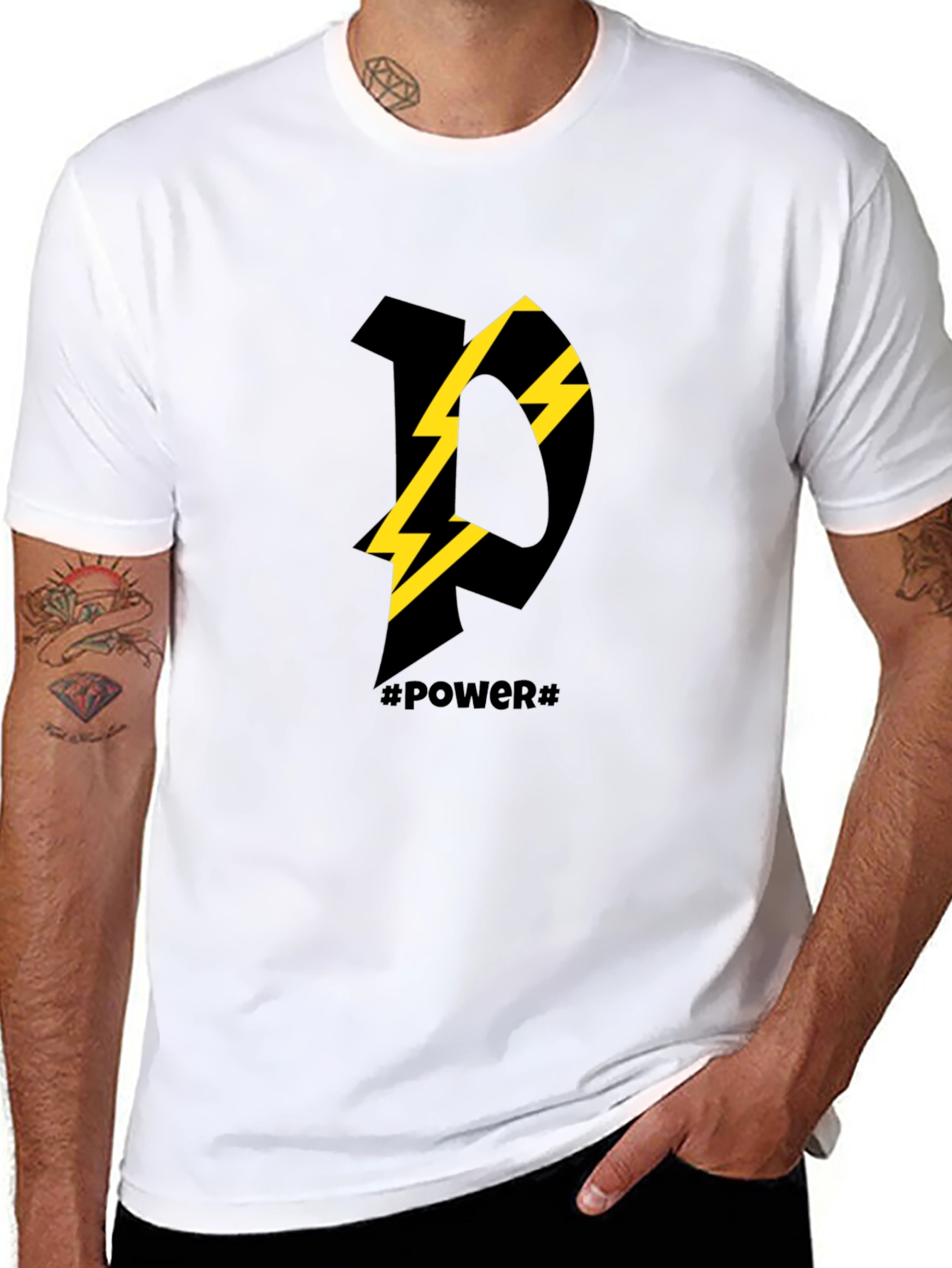 Power Graphic Tee - Modern Black T-Shirt