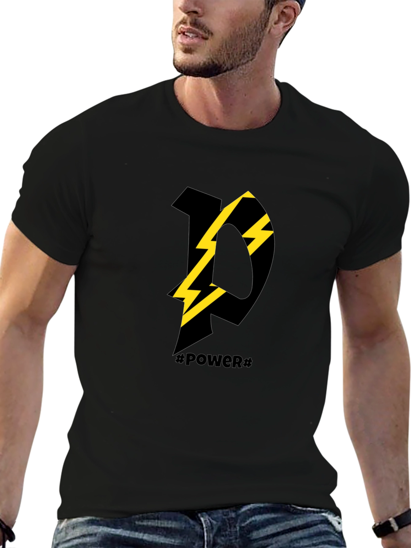 Power Graphic Tee - Modern Black T-Shirt