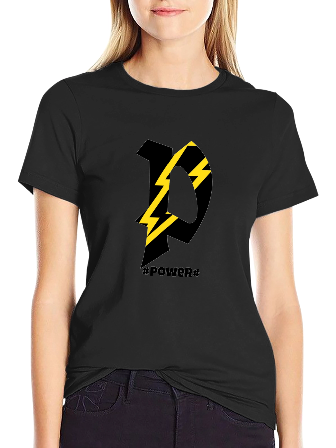 Power Graphic Tee - Modern Black T-Shirt