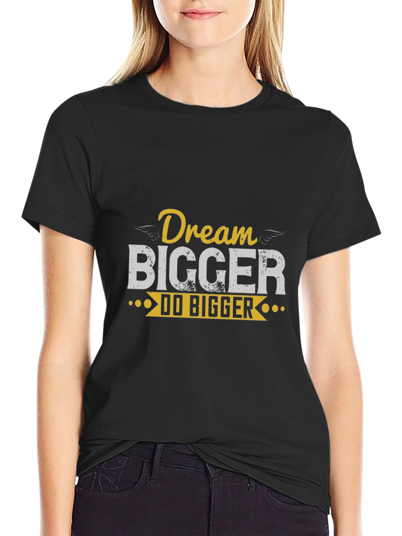 Dream Bigger Graphic Tee - Black Cotton Blend