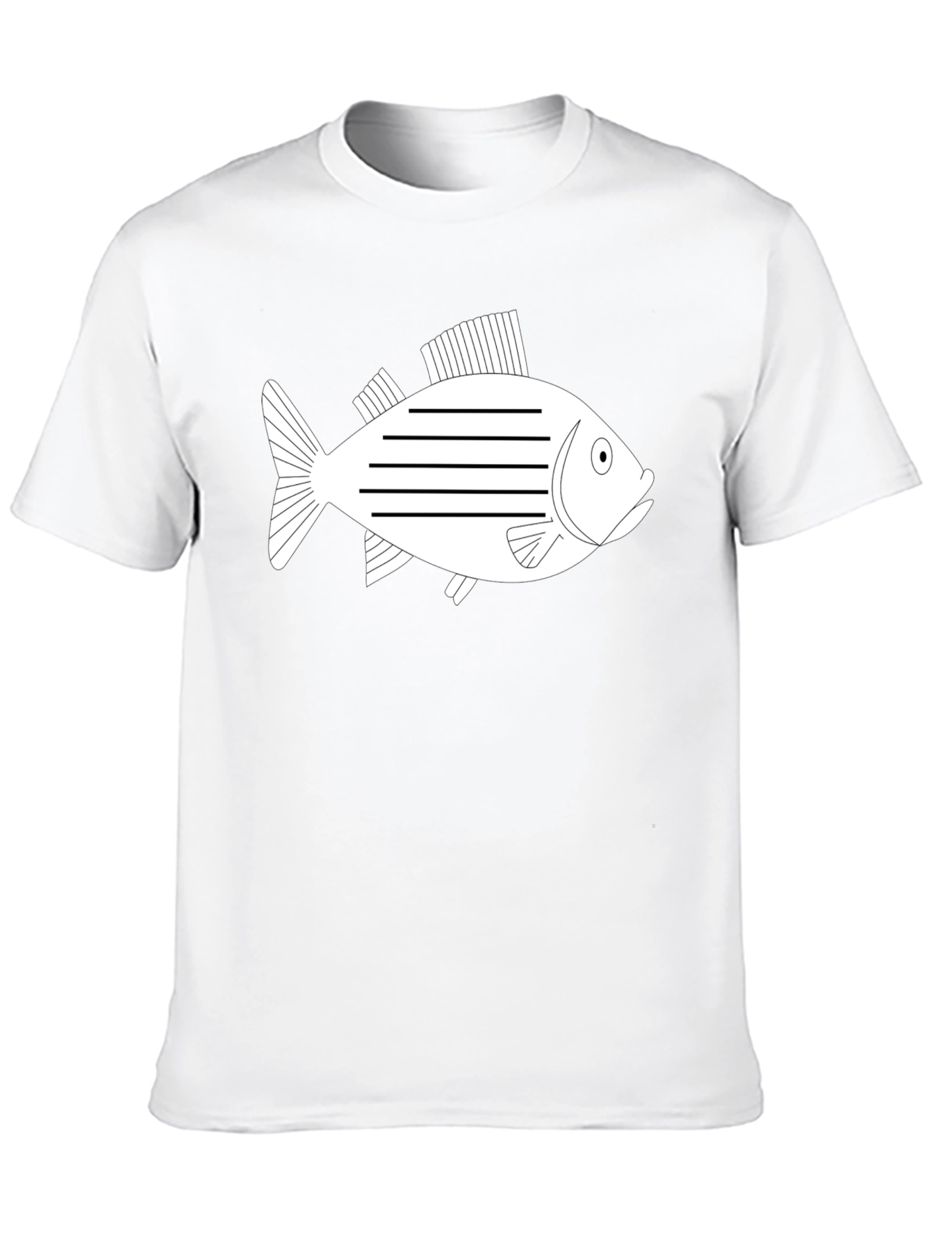 Striped Fish Graphic Tee - Black