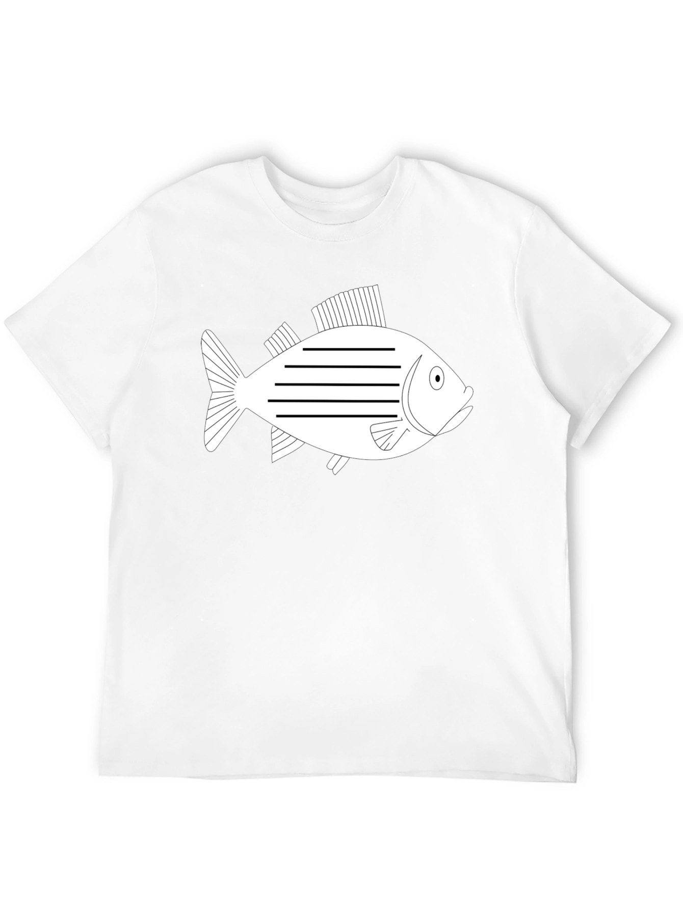 Striped Fish Graphic Tee - Black