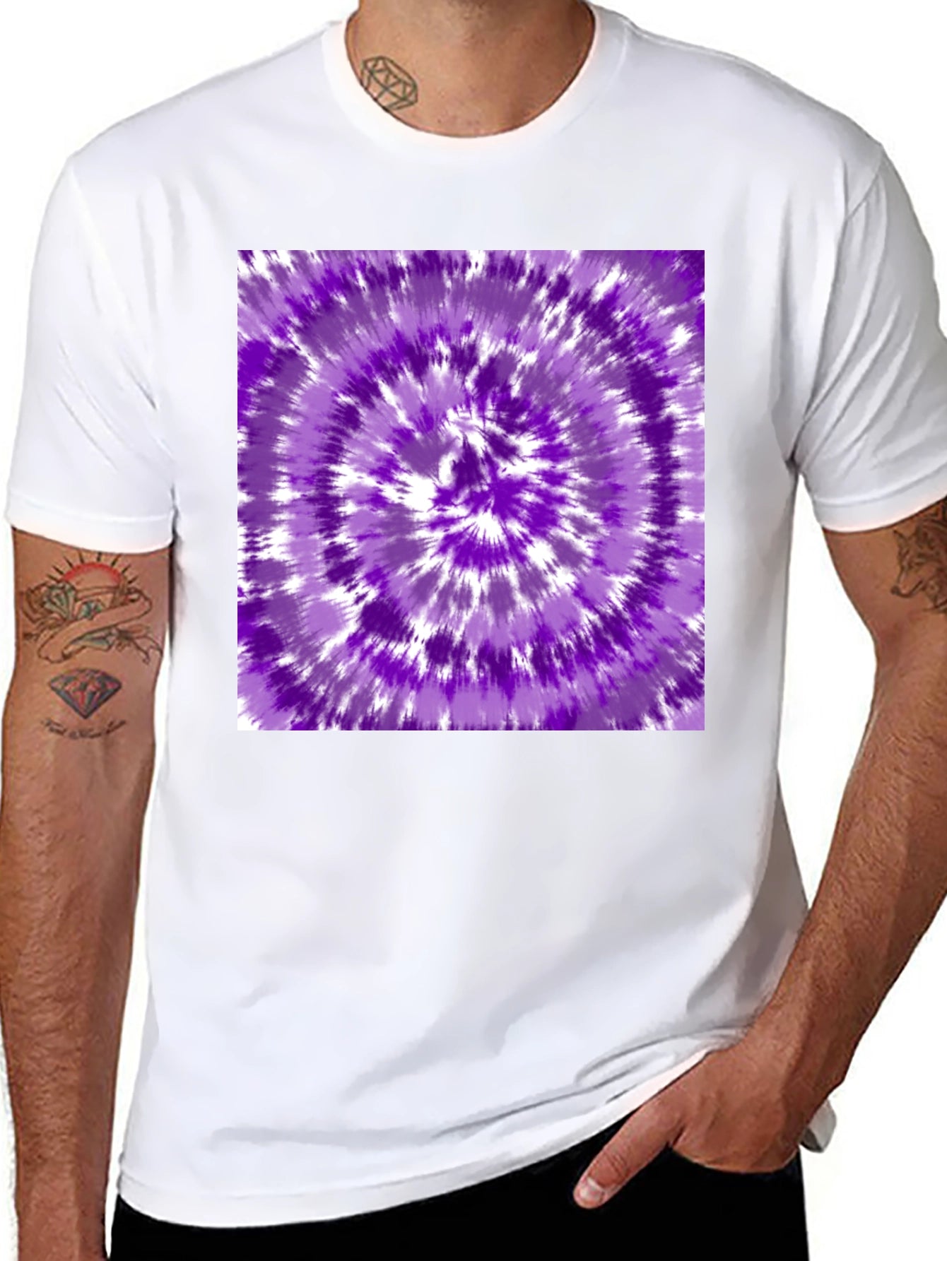 Purple Tie-Dye Graphic Tee - Stylish Casual Wear