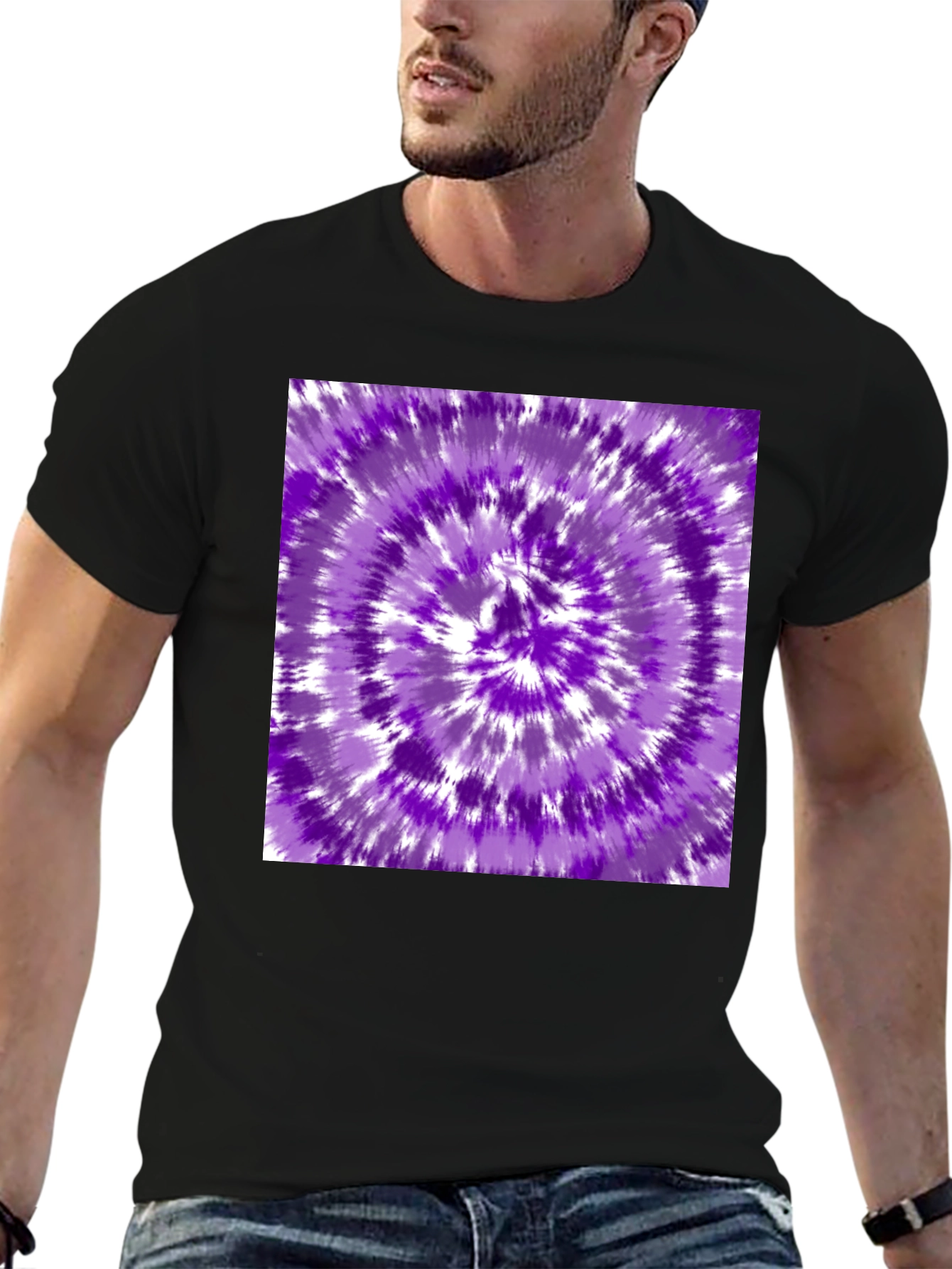Purple Tie-Dye Graphic Tee - Stylish Casual Wear