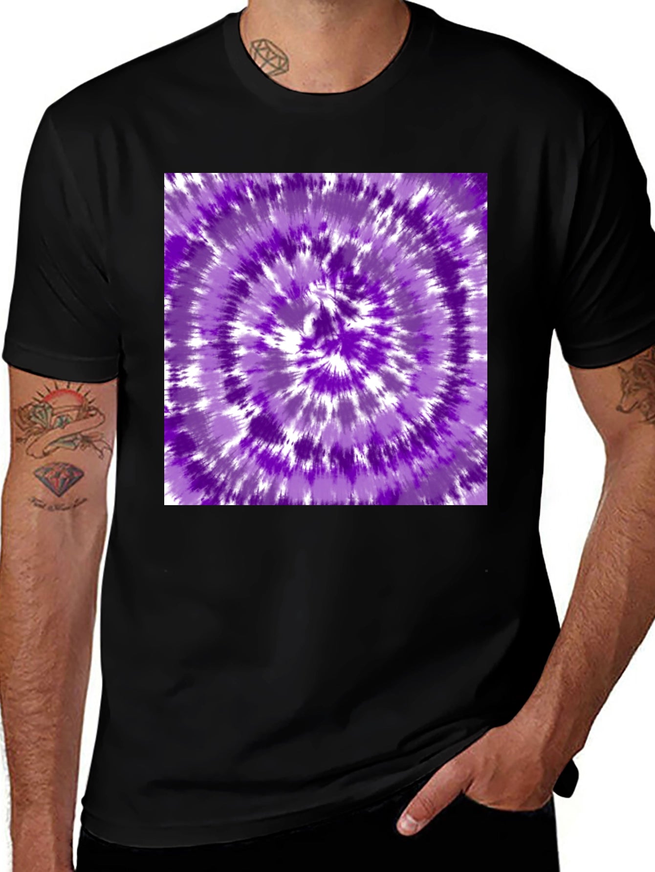 Purple Tie-Dye Graphic Tee - Stylish Casual Wear