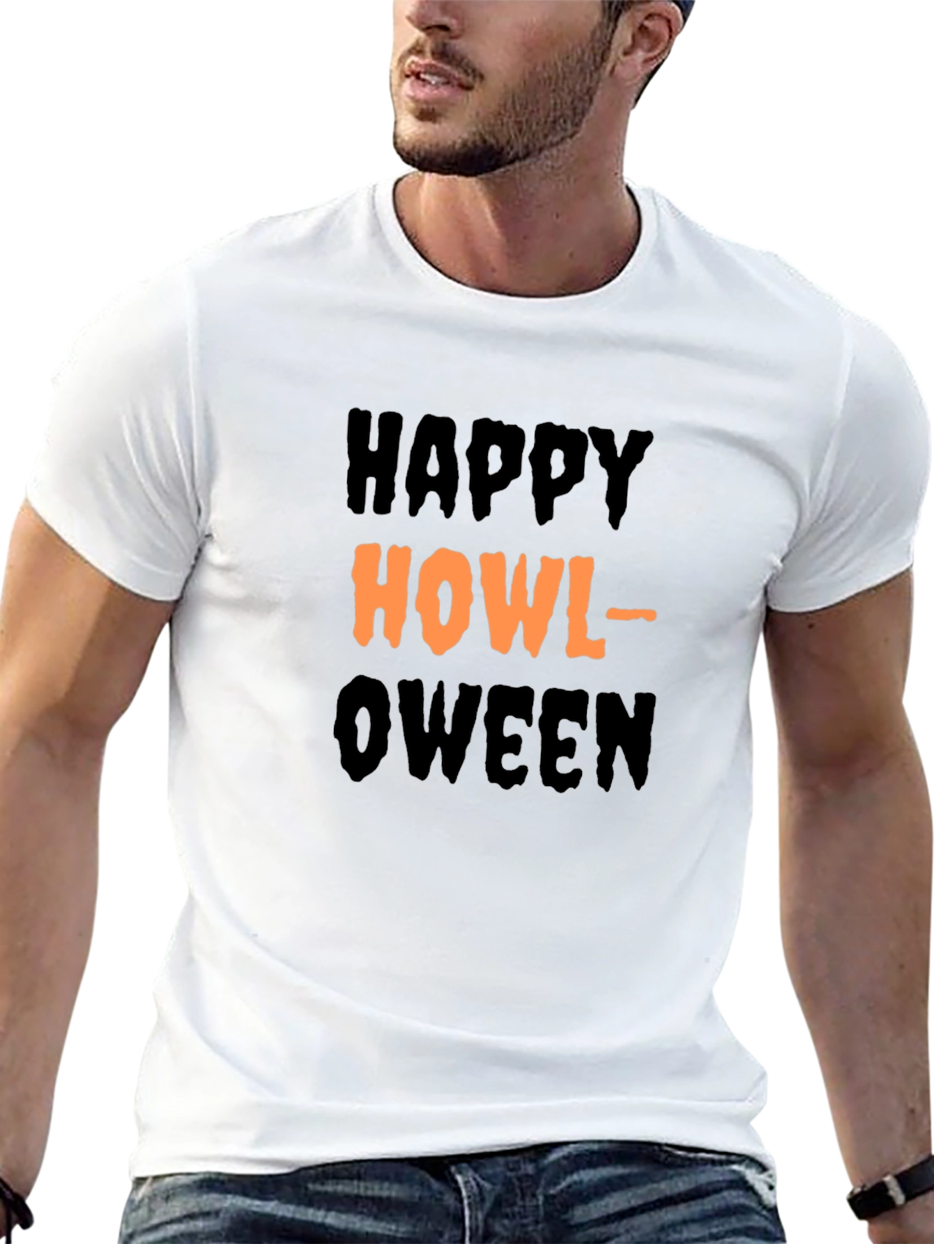 Happy Howl-oween Black T-Shirt