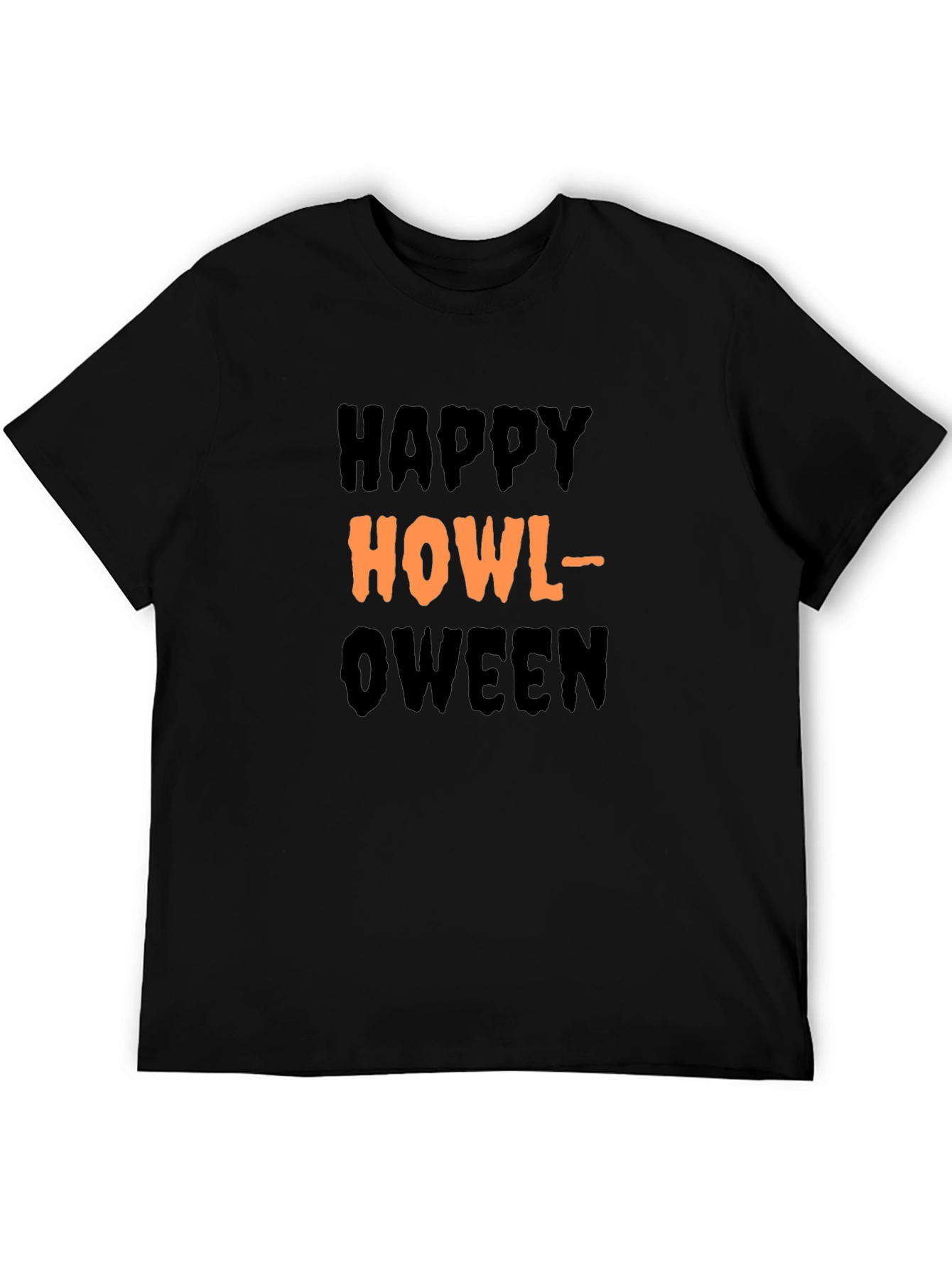 Happy Howl-oween Black T-Shirt