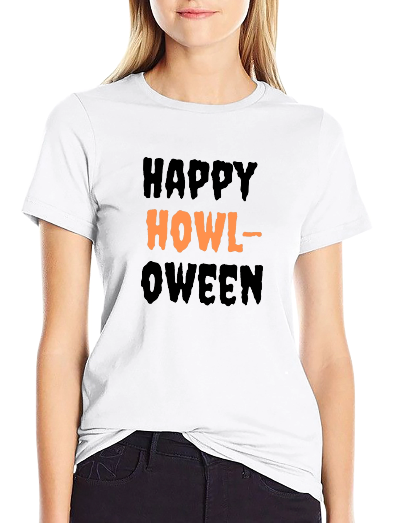 Happy Howl-oween Black T-Shirt
