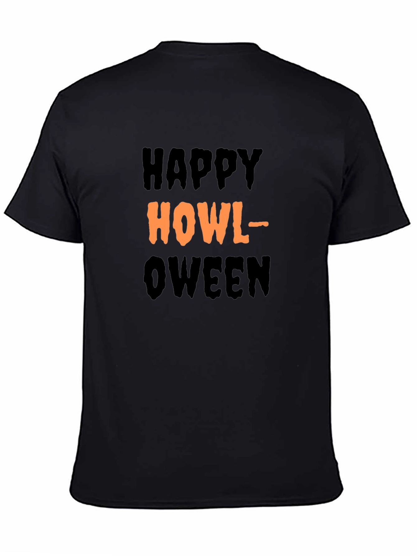 Happy Howl-oween Black T-Shirt