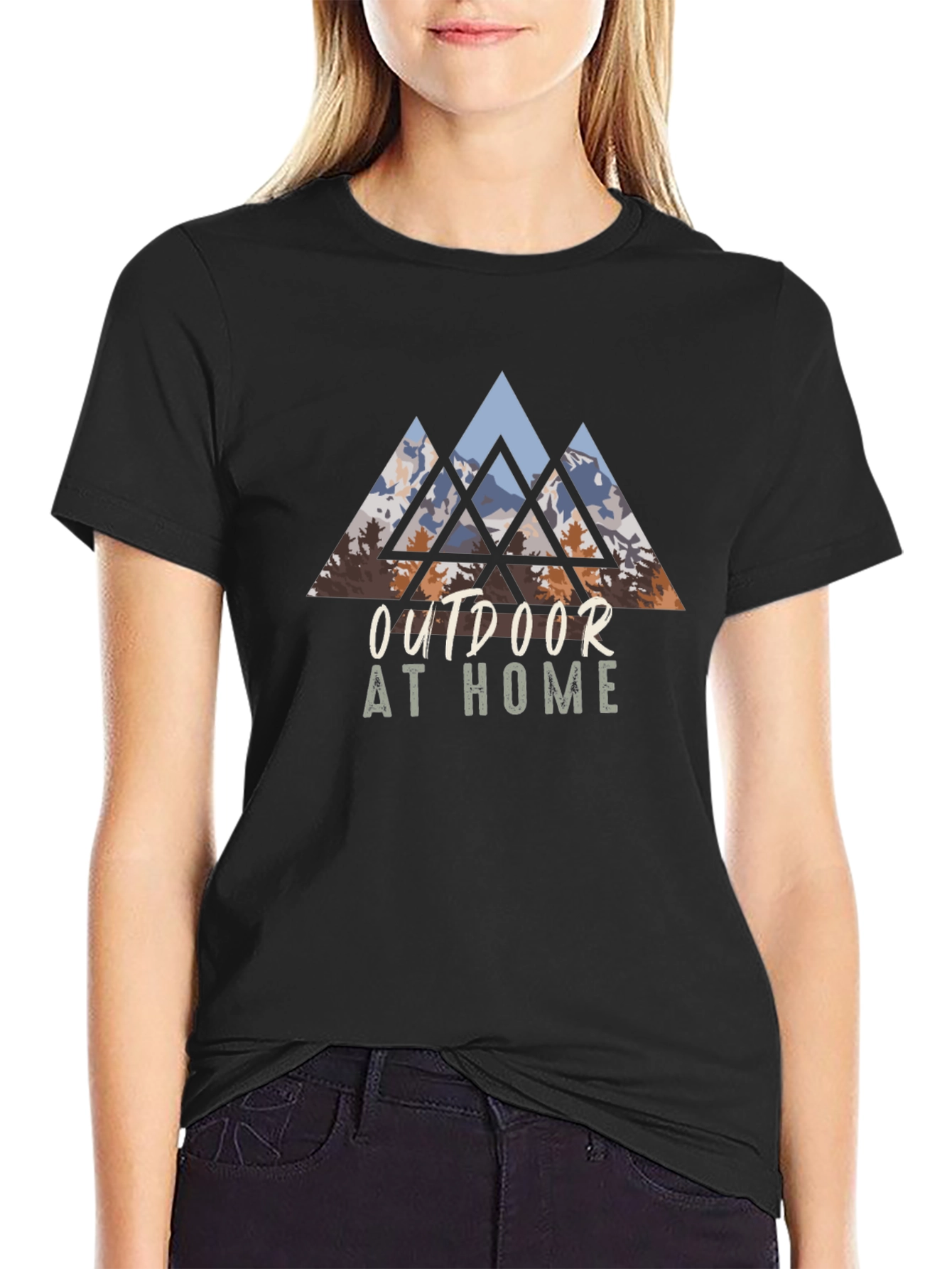 Outdoor At Home Graphic Tee - Black