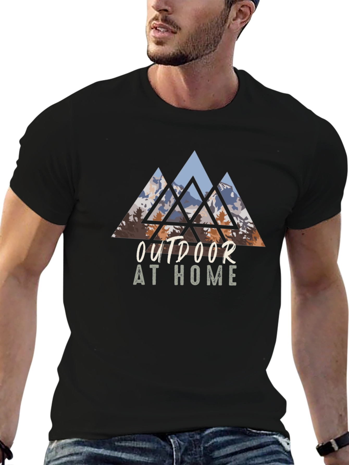 Outdoor At Home Graphic Tee - Black