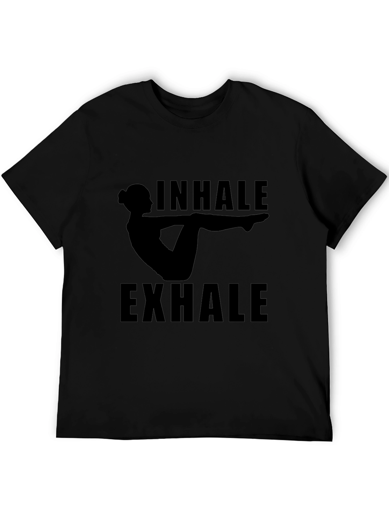 Inhale Exhale Yoga Pose Black T-Shirt