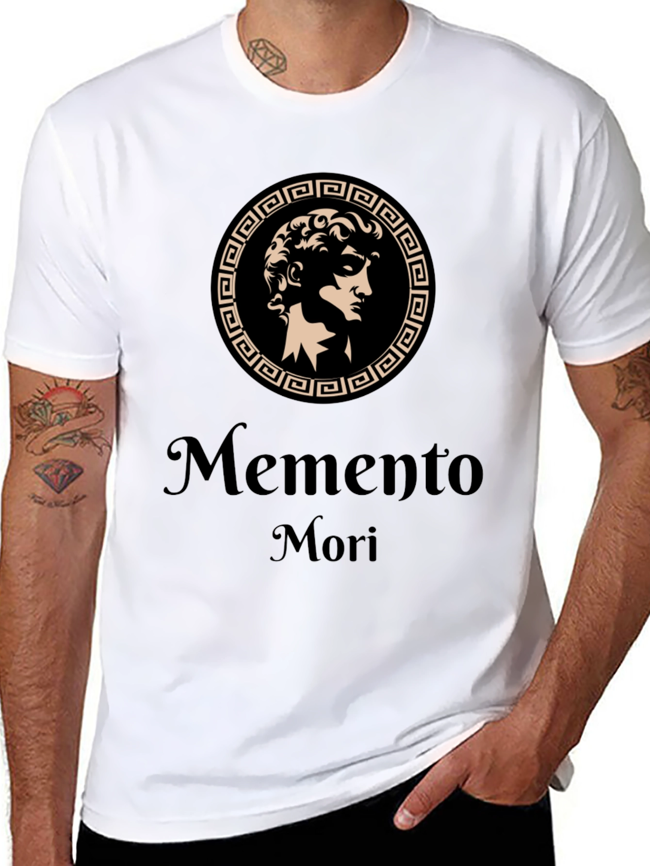 Memento Mori Graphic Tee - Ancient Greek Design