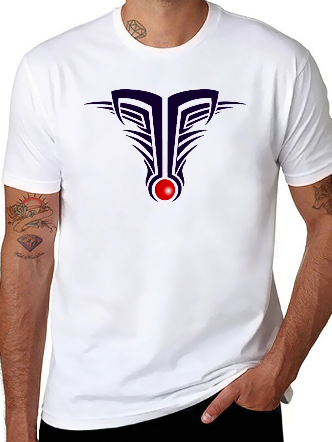 Black T-Shirt with Abstract Graphic Design