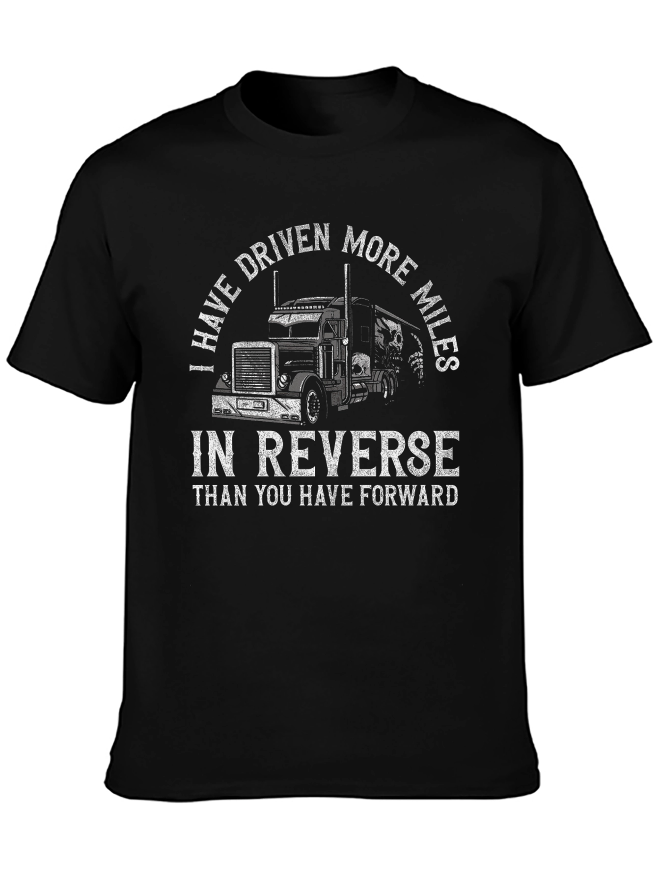 Trucker Humor Tee: Reverse Miles