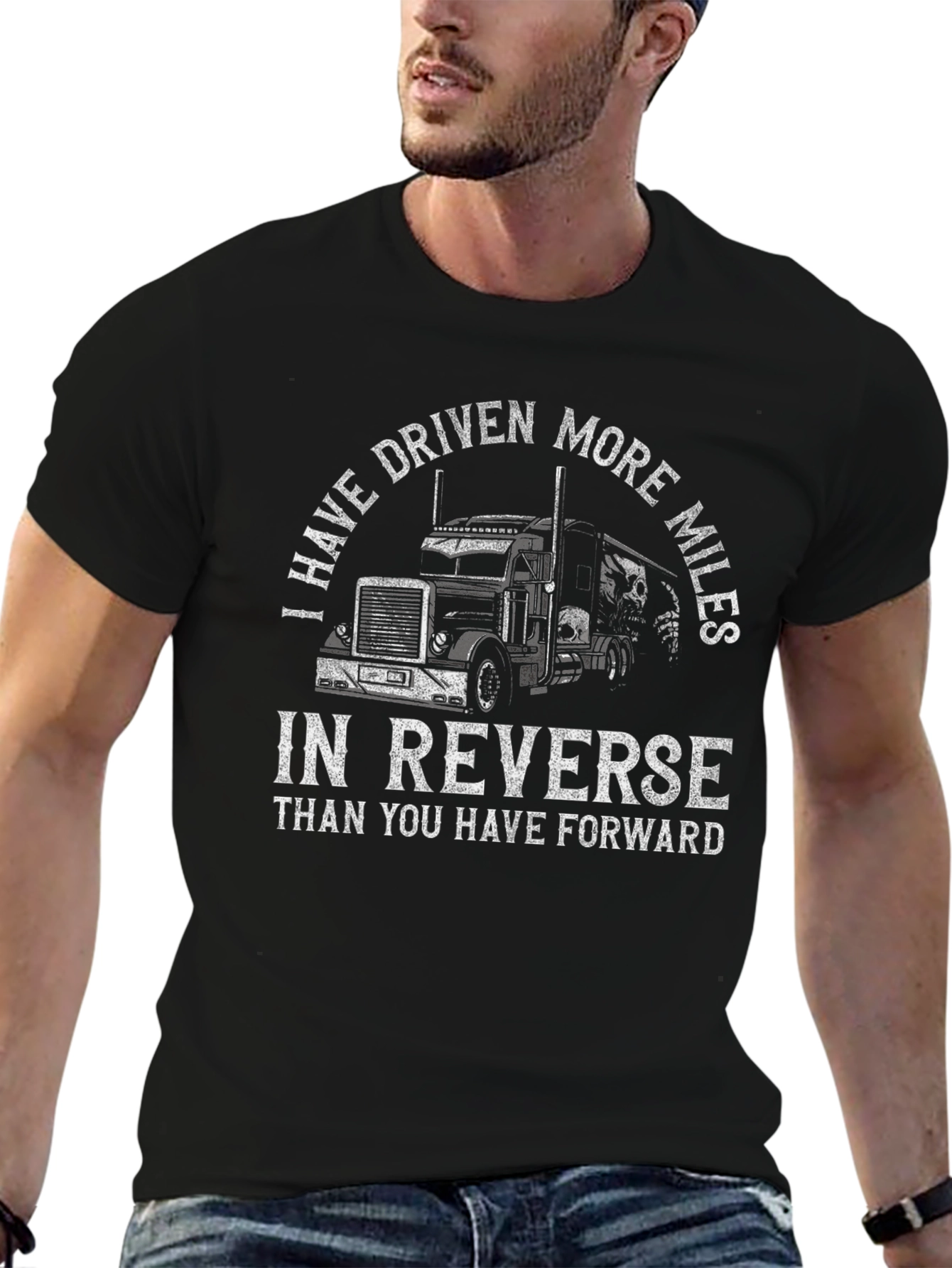 Trucker Humor Tee: Reverse Miles