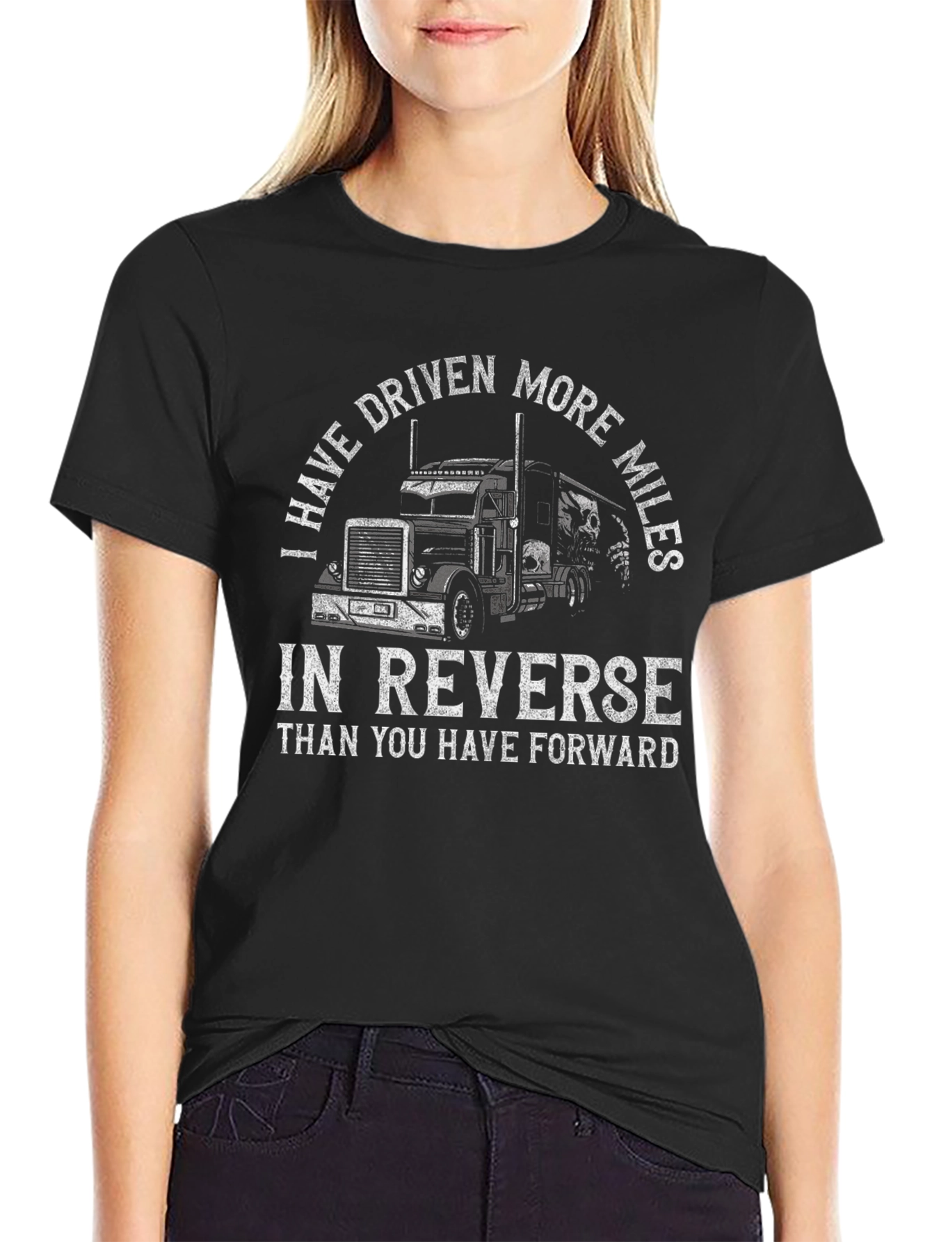 Trucker Humor Tee: Reverse Miles