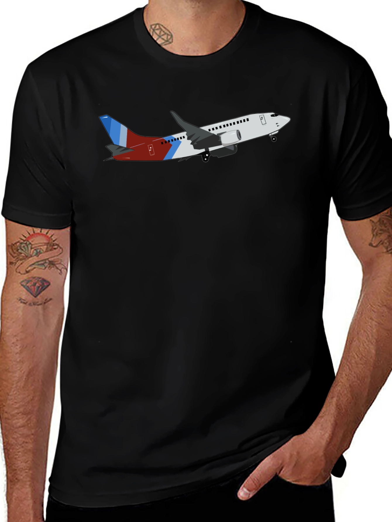 Airplane Graphic Black T-Shirt
