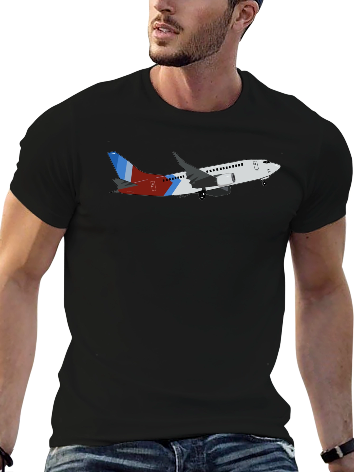 Airplane Graphic Black T-Shirt