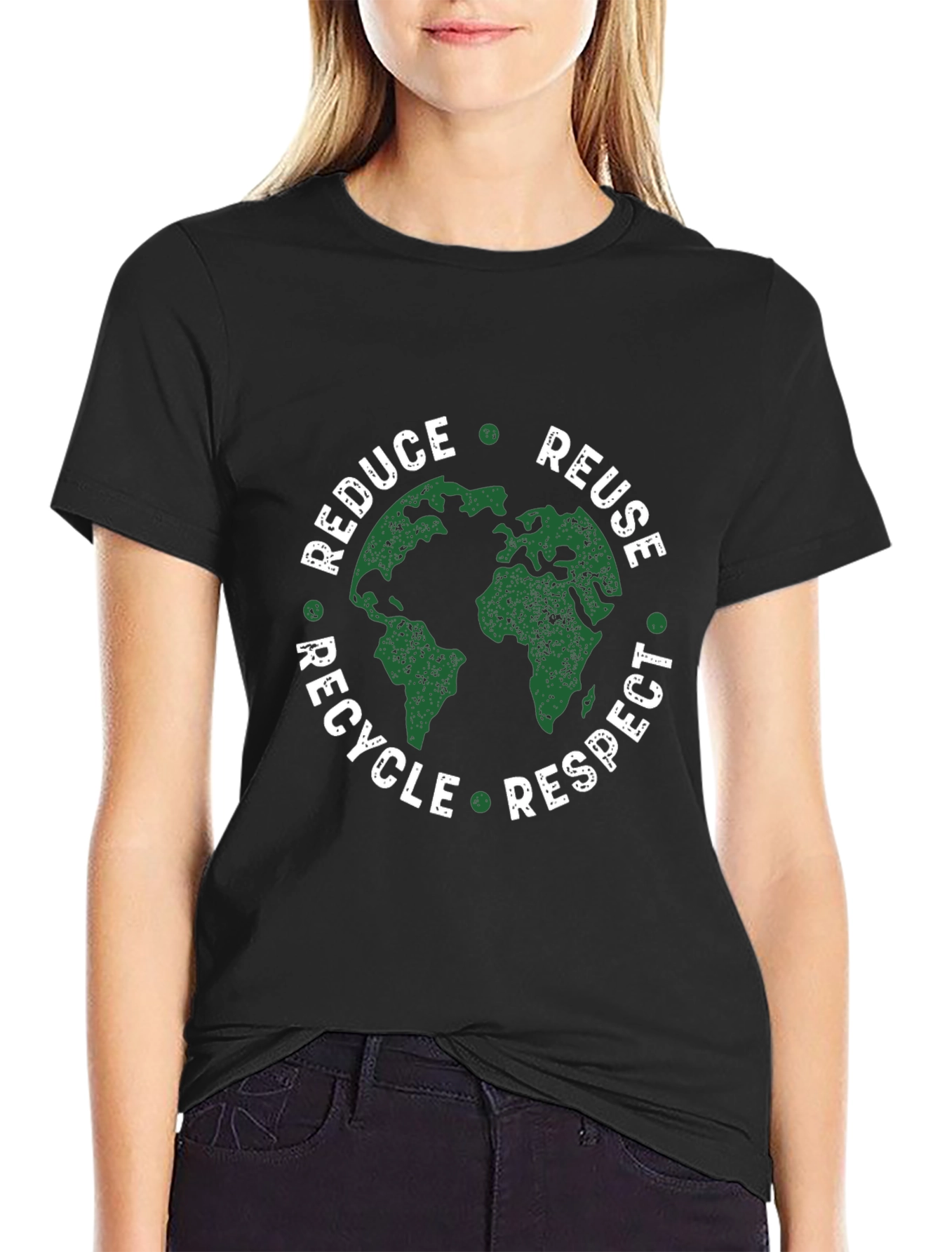 Eco-Friendly Graphic Tee: Reduce Reuse Recycle Respect