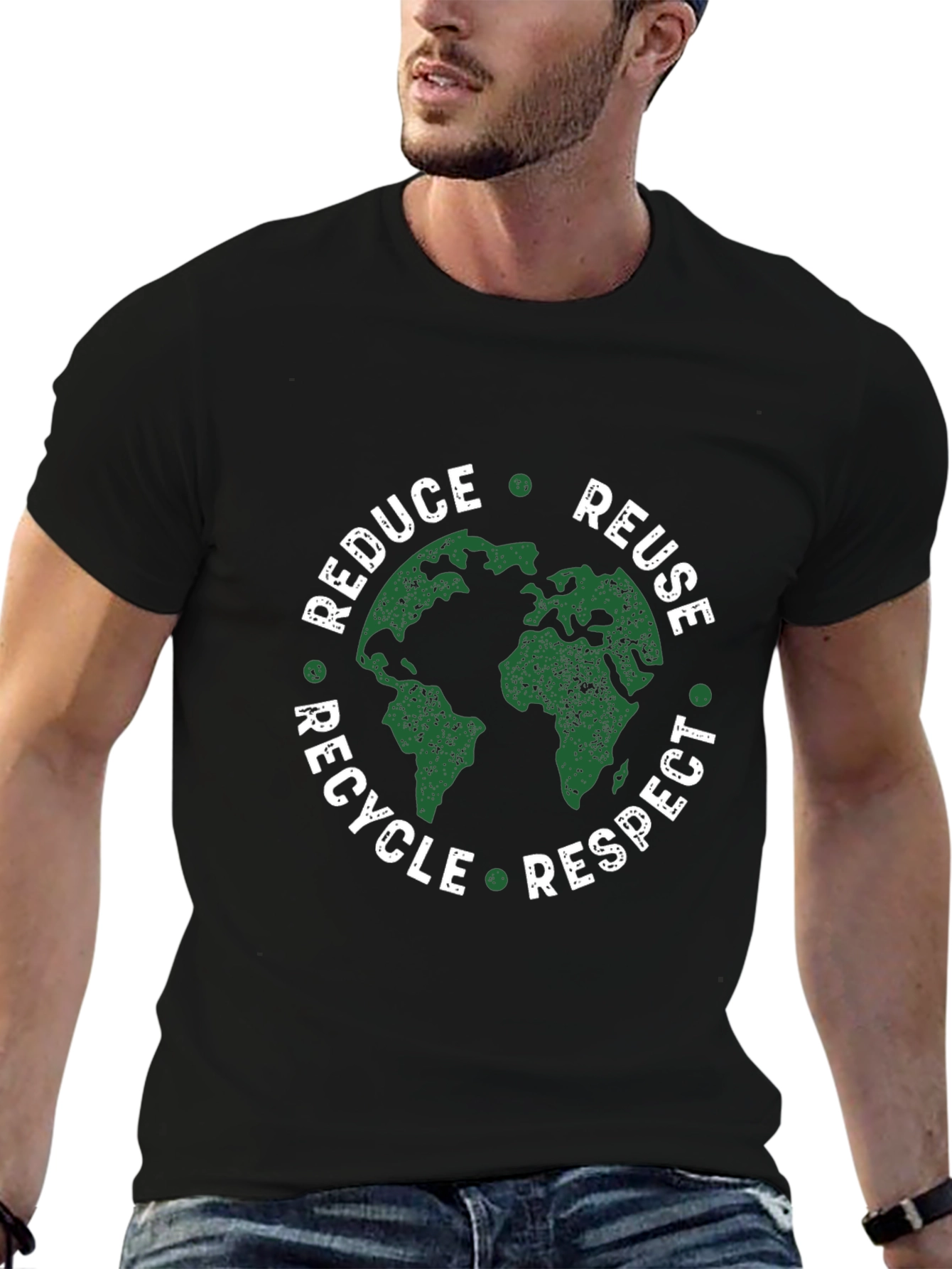 Eco-Friendly Graphic Tee: Reduce Reuse Recycle Respect