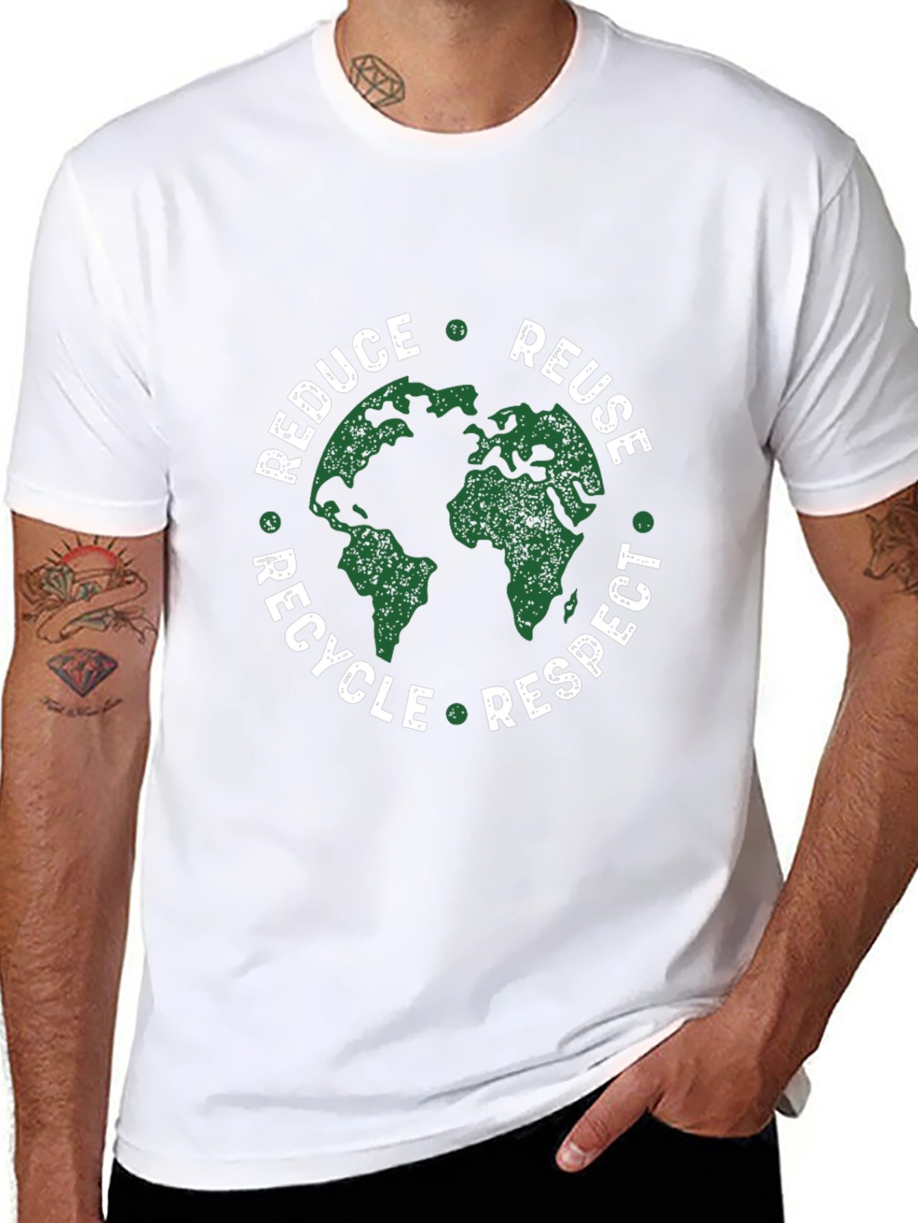 Eco-Friendly Graphic Tee: Reduce Reuse Recycle Respect