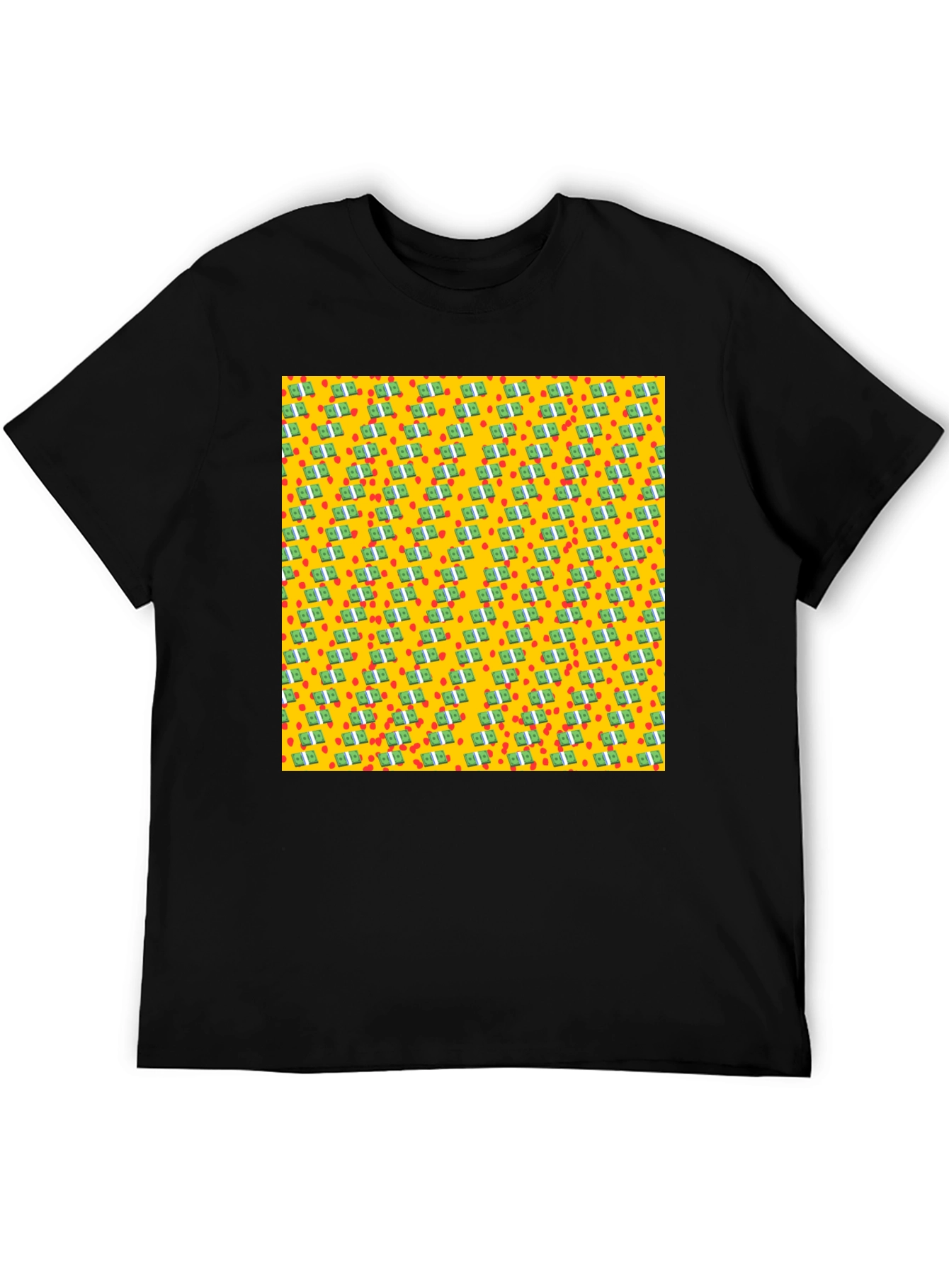 Money Pattern Black T-Shirt - Unique Graphic Tee