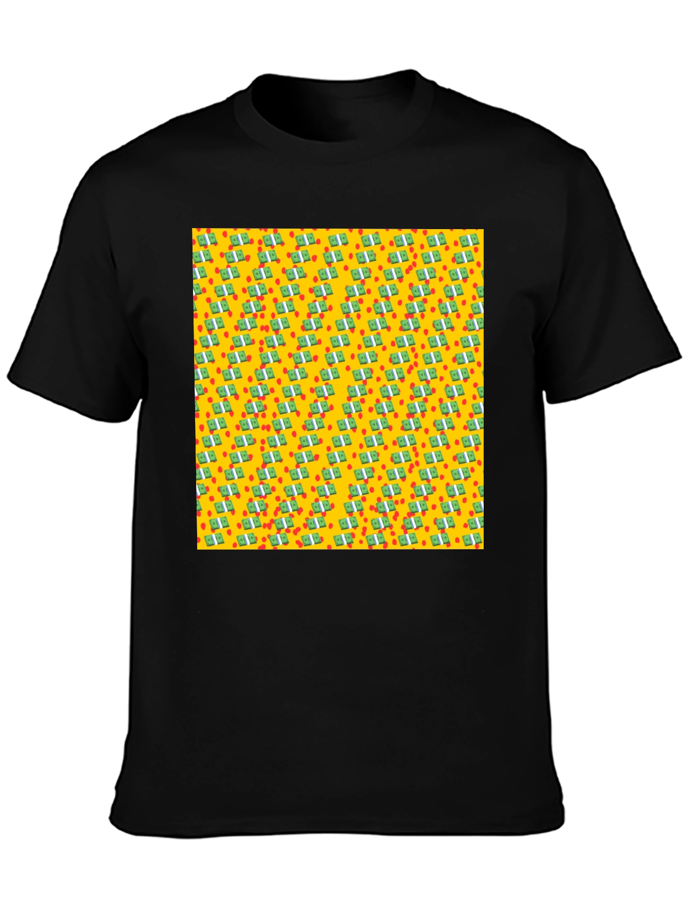 Money Pattern Black T-Shirt - Unique Graphic Tee
