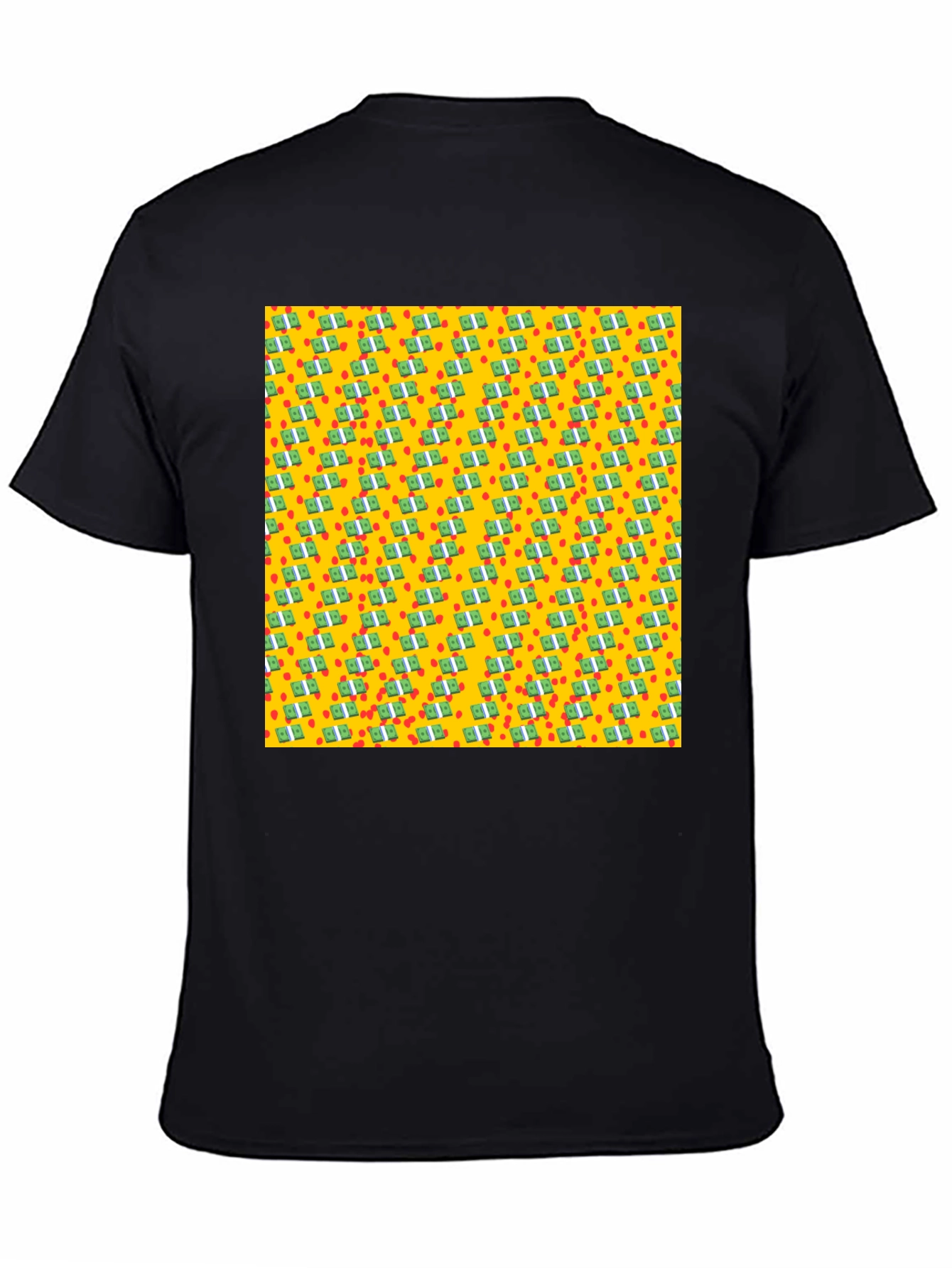 Money Pattern Black T-Shirt - Unique Graphic Tee