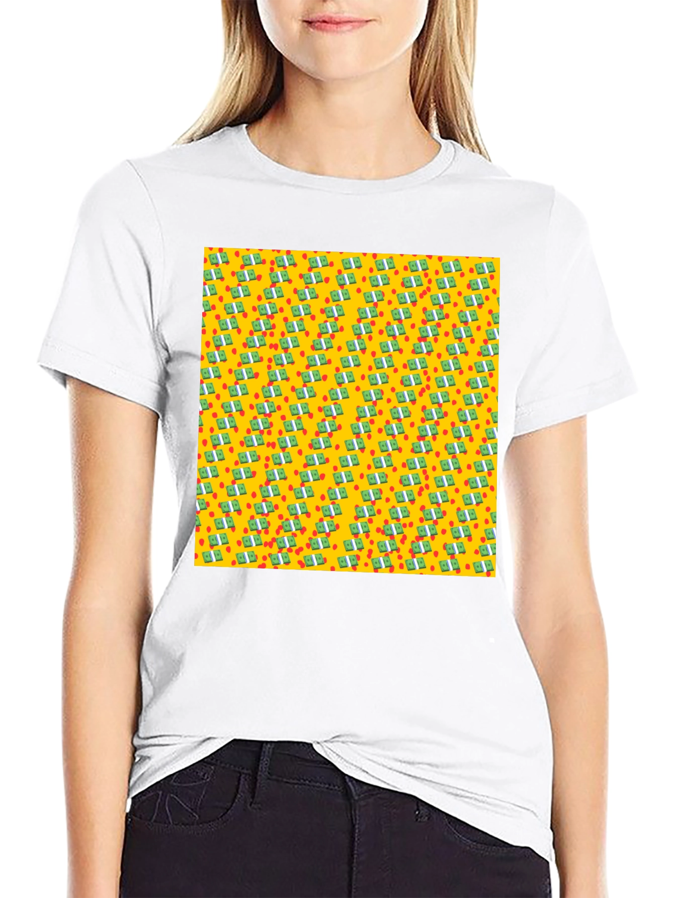 Money Pattern Black T-Shirt - Unique Graphic Tee