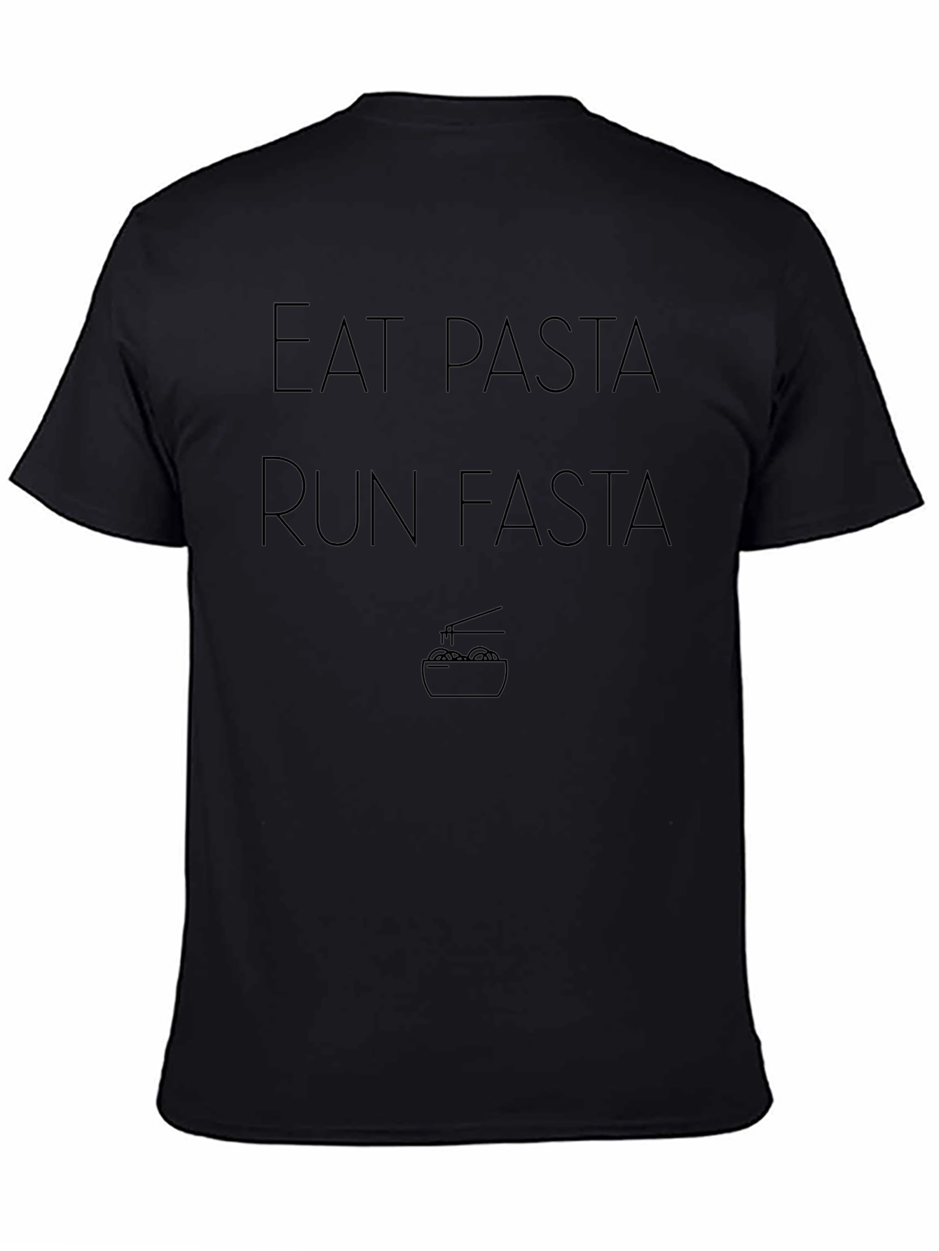 Eat Pasta Run Fasta Graphic Tee - Black