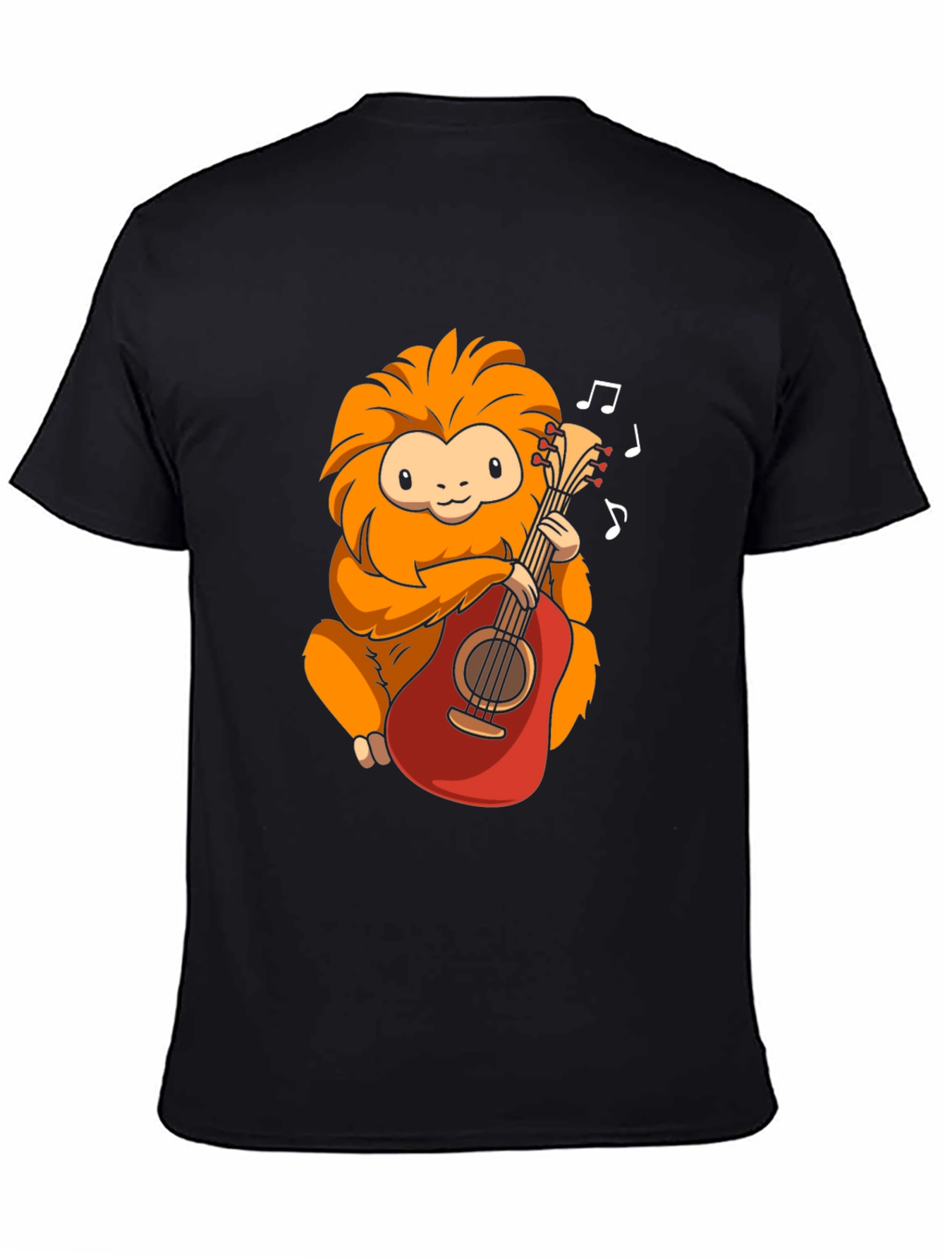 Cute Monkey Playing Guitar Graphic T-Shirt
