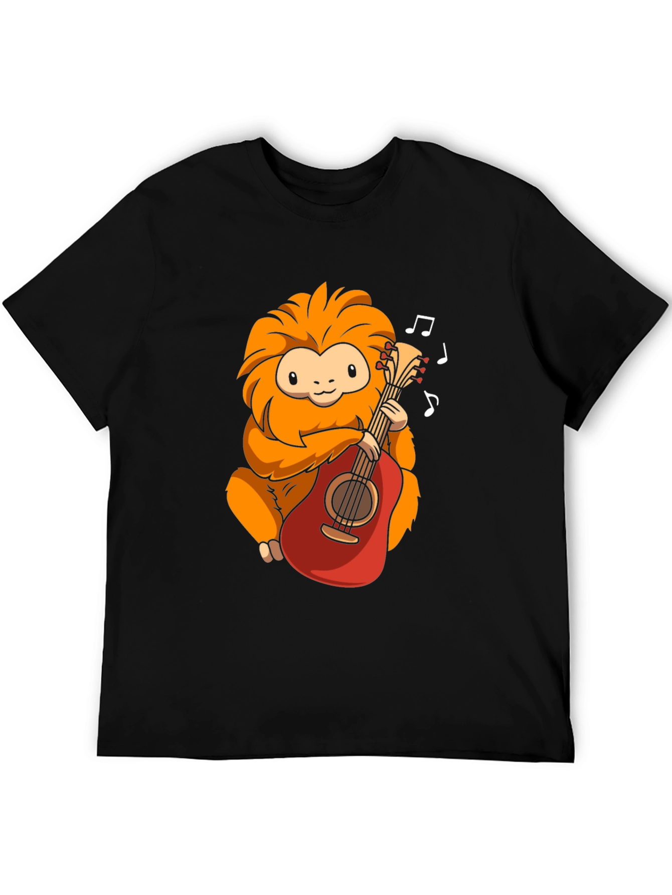 Cute Monkey Playing Guitar Graphic T-Shirt