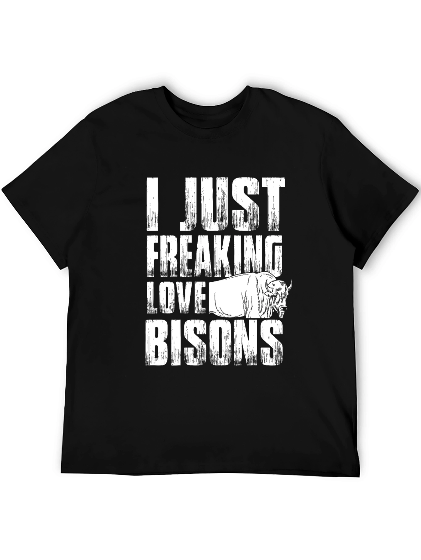 I Just Freaking Love Bisons Black T-Shirt
