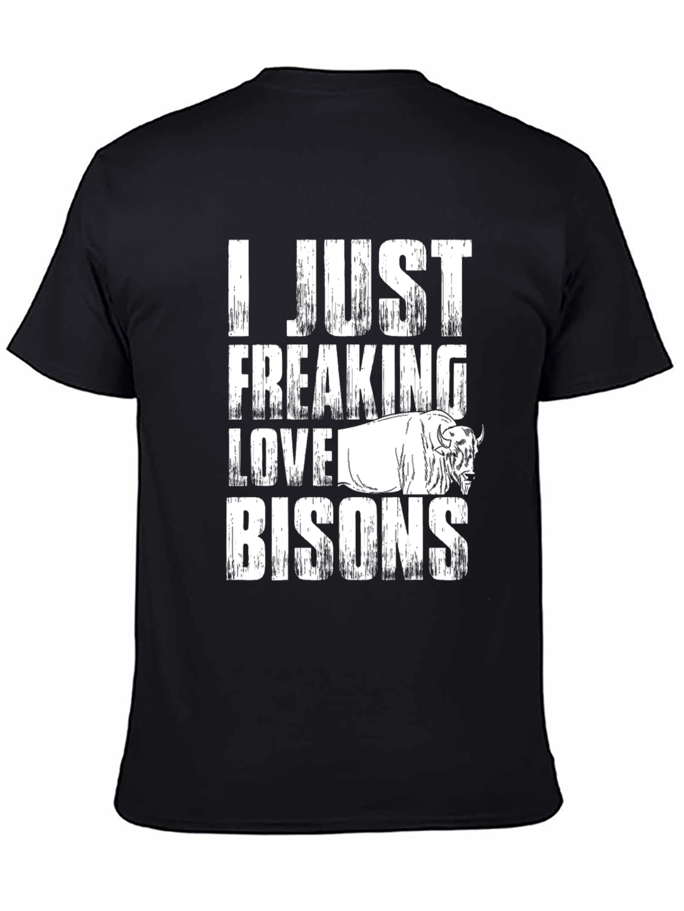 I Just Freaking Love Bisons Black T-Shirt