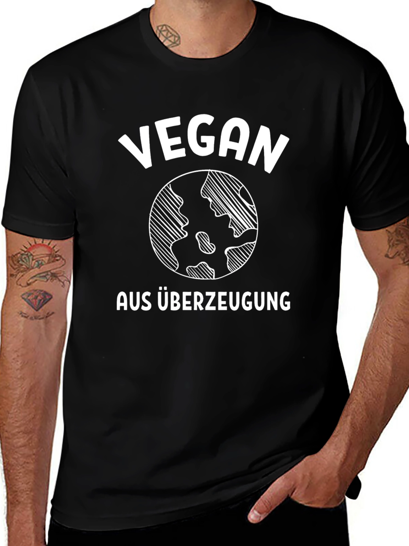 Vegan Aus Überzeugung T-Shirt Black Graphic Tee