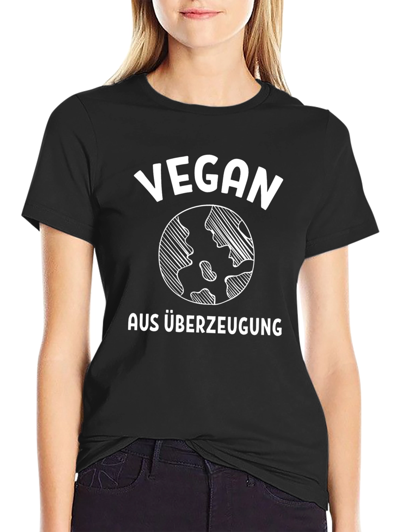 Vegan Aus Überzeugung T-Shirt Black Graphic Tee