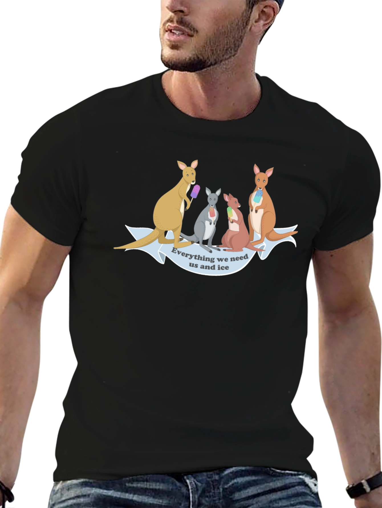 Kangaroo Ice Cream T-Shirt - Fun Novelty Tee