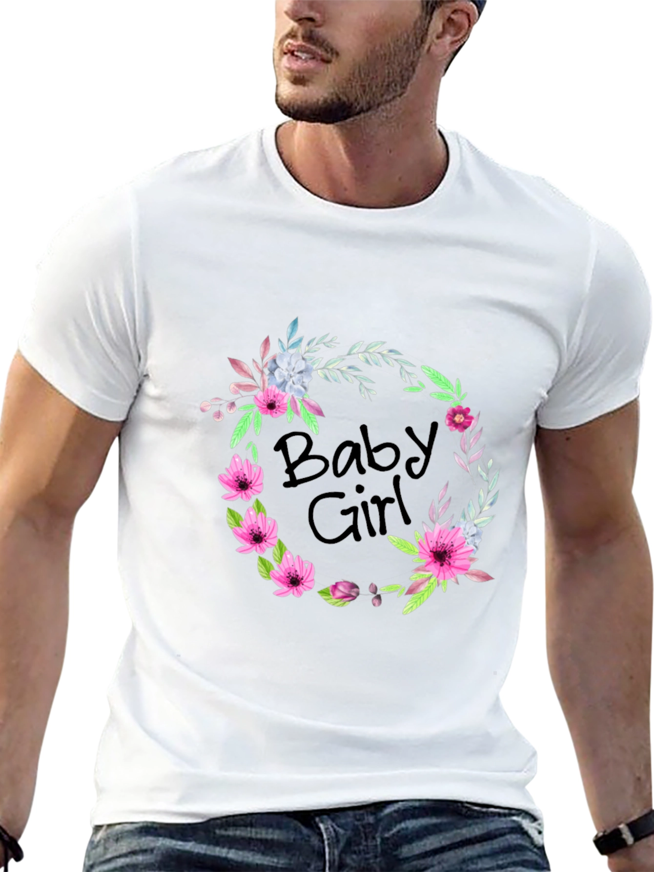 Baby Girl Floral Wreath T-Shirt