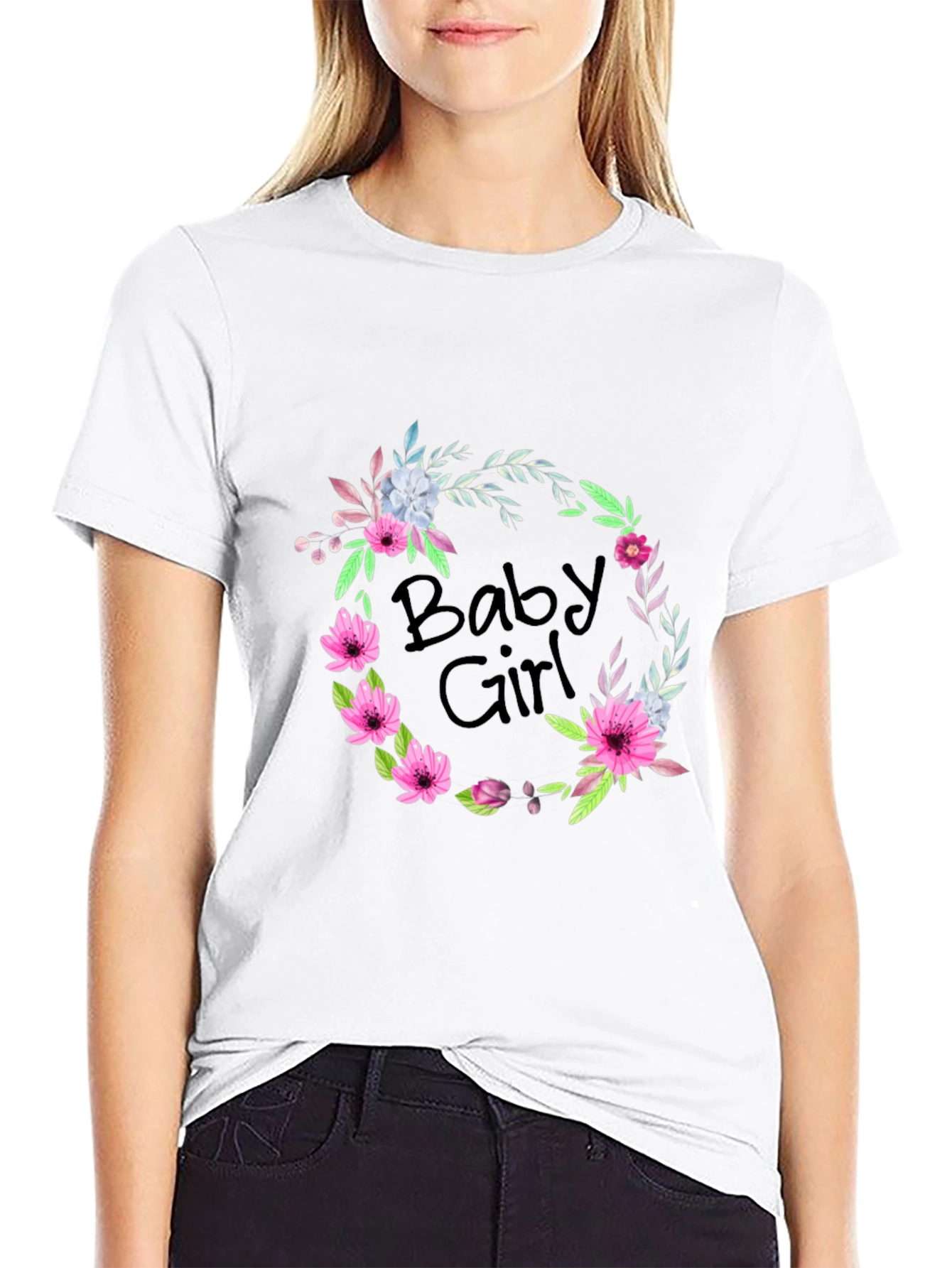 Baby Girl Floral Wreath T-Shirt