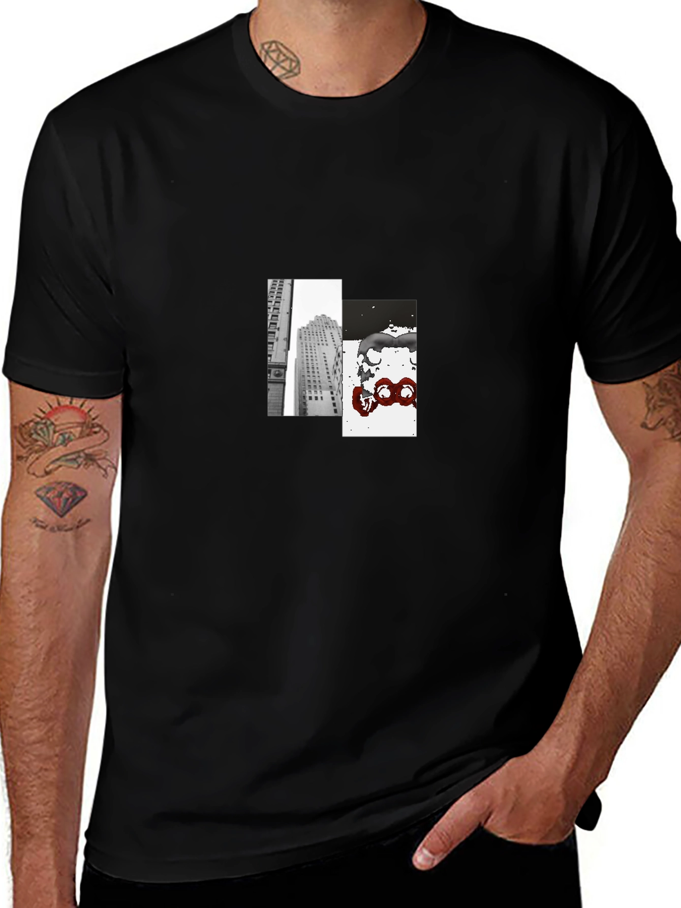 Urban Graphic Tee - Modern Black T-Shirt